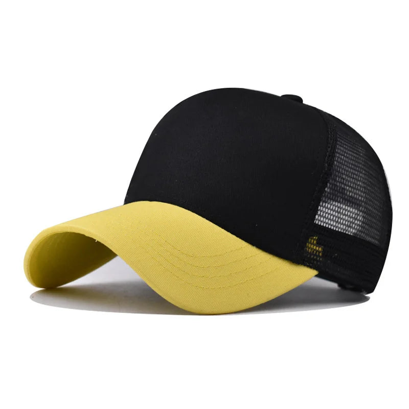 2024 Summer 14 Style Polyester Solid Casquette Baseball Cap Adjustable Outdoor Breathable Mesh Snapback Hats for Men and Women