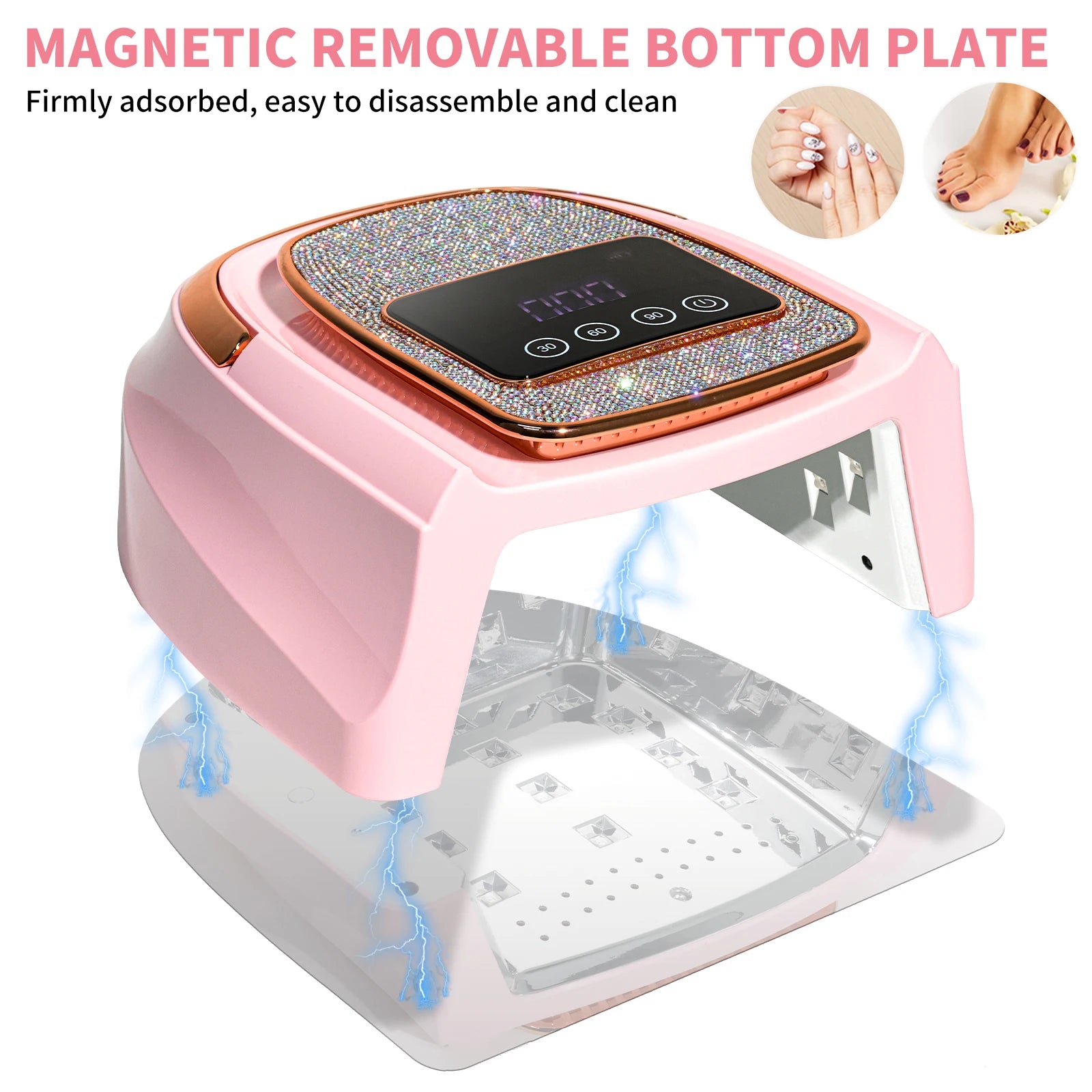 Professional UV LED Nail Lamp Rechargeable 30 LED Nail Dryer Suitable for All Gel Nail Polish Curing Lamps Manicure Salon Tools