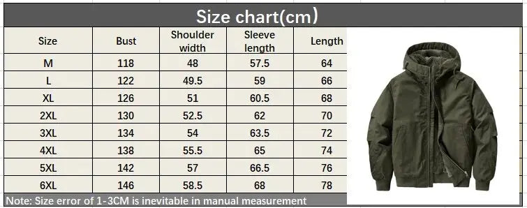 New 2026 Men's Thicken Warm Cotton Jackets Autumn Winter Fleece-lining Loose Casual Hooded Cargo Coats Men Parkas Jackets M-6XL