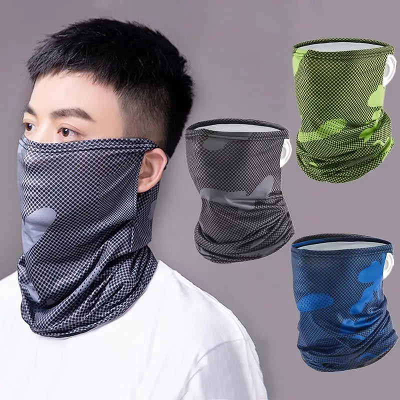 UV Protection Ice Silk Neck Gaiter Breathable Face Cover Tube Scarf Outdoor Cycling Hiking Sports Bandana Neck Tube