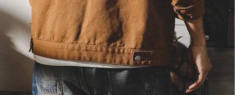 Men's Denim Jacket Vintage Brown Male Jean Coats Cargo Designer Washed Clothing Winter 2025 Korean Style Elatic Original Cowboy