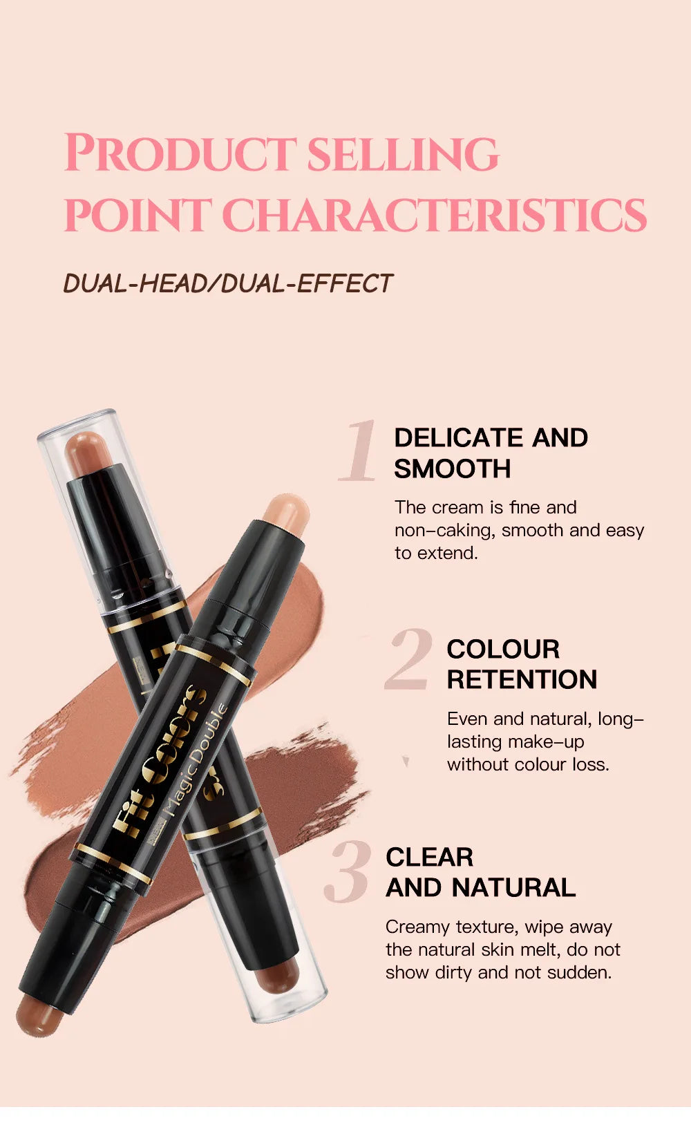 Double Head Highlight Pen Face Make Up Liquid Waterproof Contouring Foundation Contour Makeup Concealer Stick Pencil Cosmetics