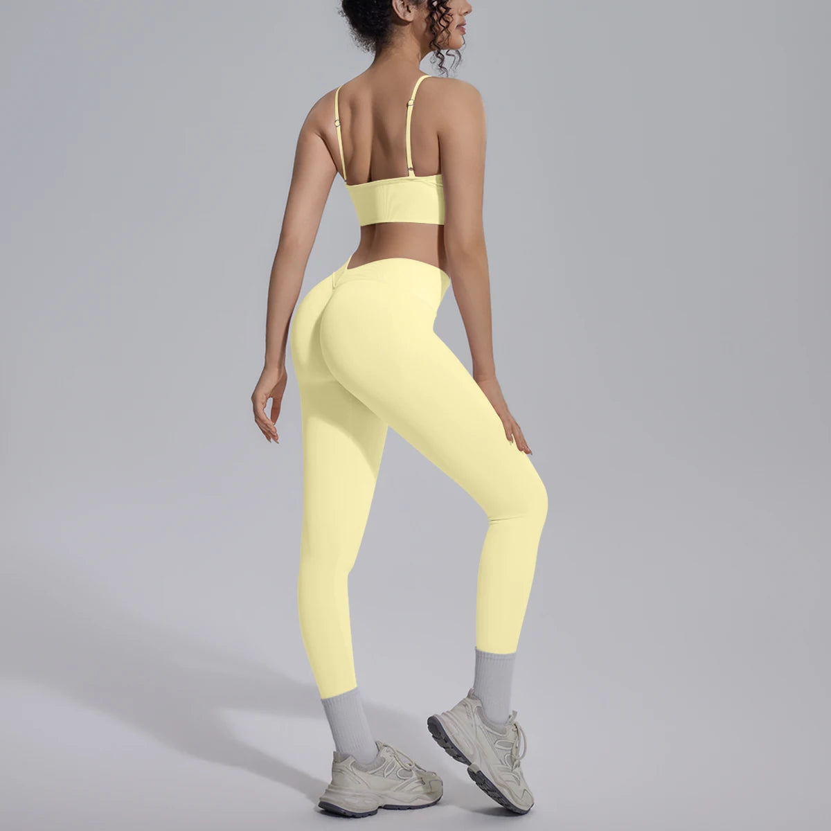 2PCS Woman Yoga Set Shockproof Workout Top Sexy Yoga Bra with Chest Pad High Stretch Seamless Fitness Pants Gym Yoga Set
