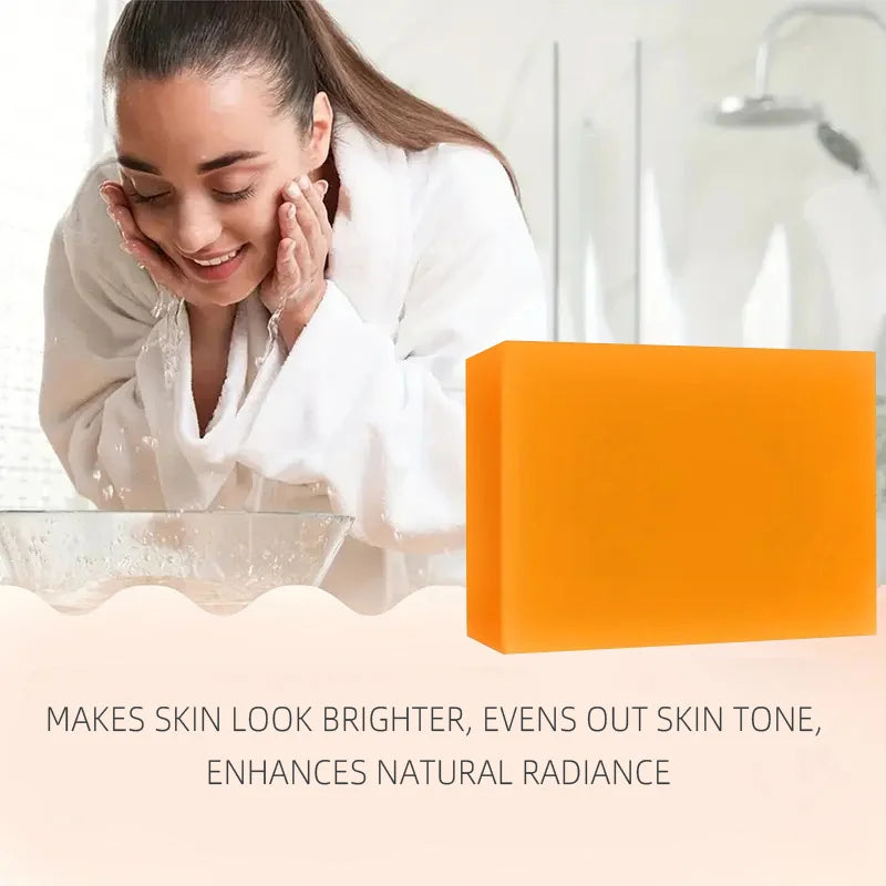 Lemon Turmeric Exfoliating Soap with Curcumin All-Body Cleansing Brightening Natural Granule Soap for Skin Care