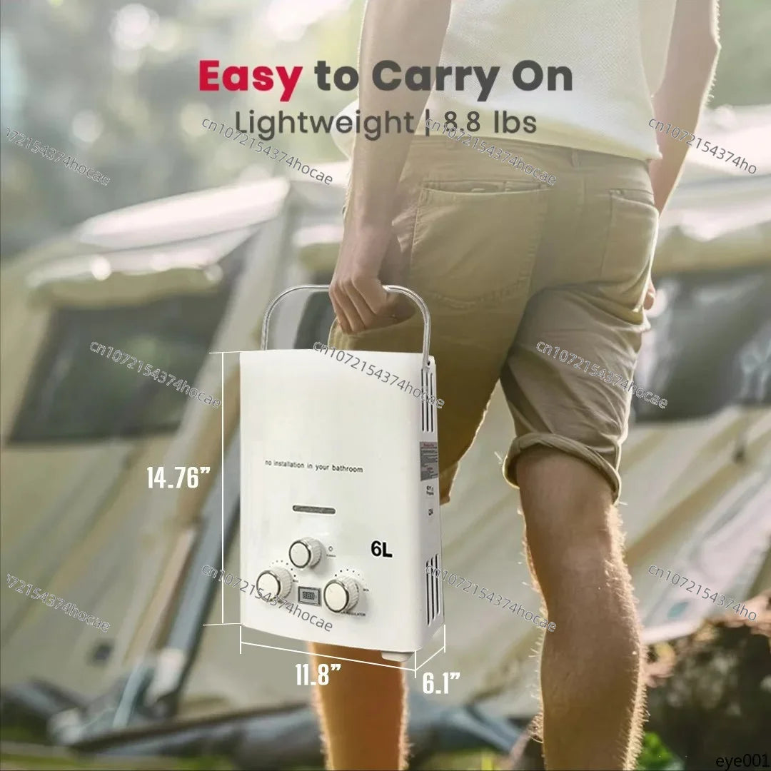 Portable Instant Gas Water Heater Handheld Hot Water Device for RV Outdoor Camping