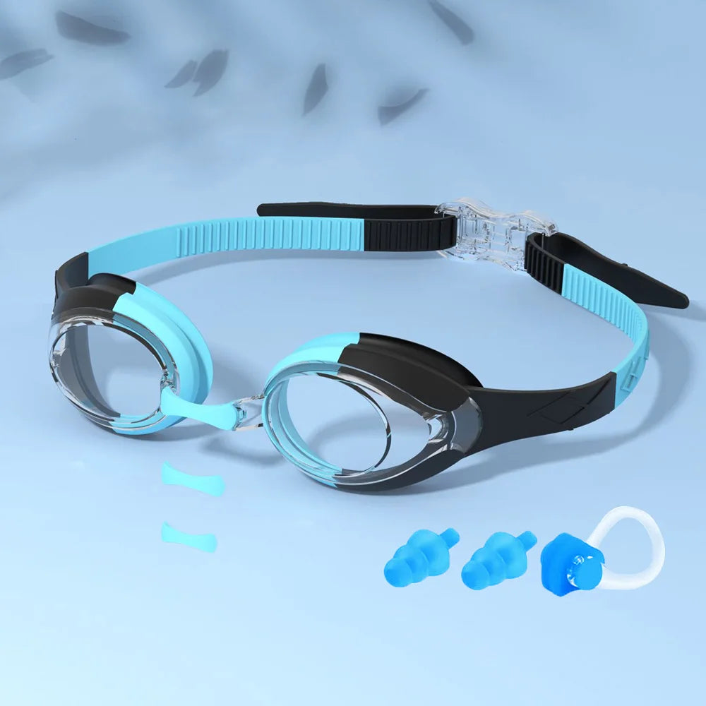 Kids Swimming Goggles Waterproof Swim Eyewear Glasses Anti-fog&Leak Girls Boys Youth Quick Adjustable Strap Age 3-14 Years Old