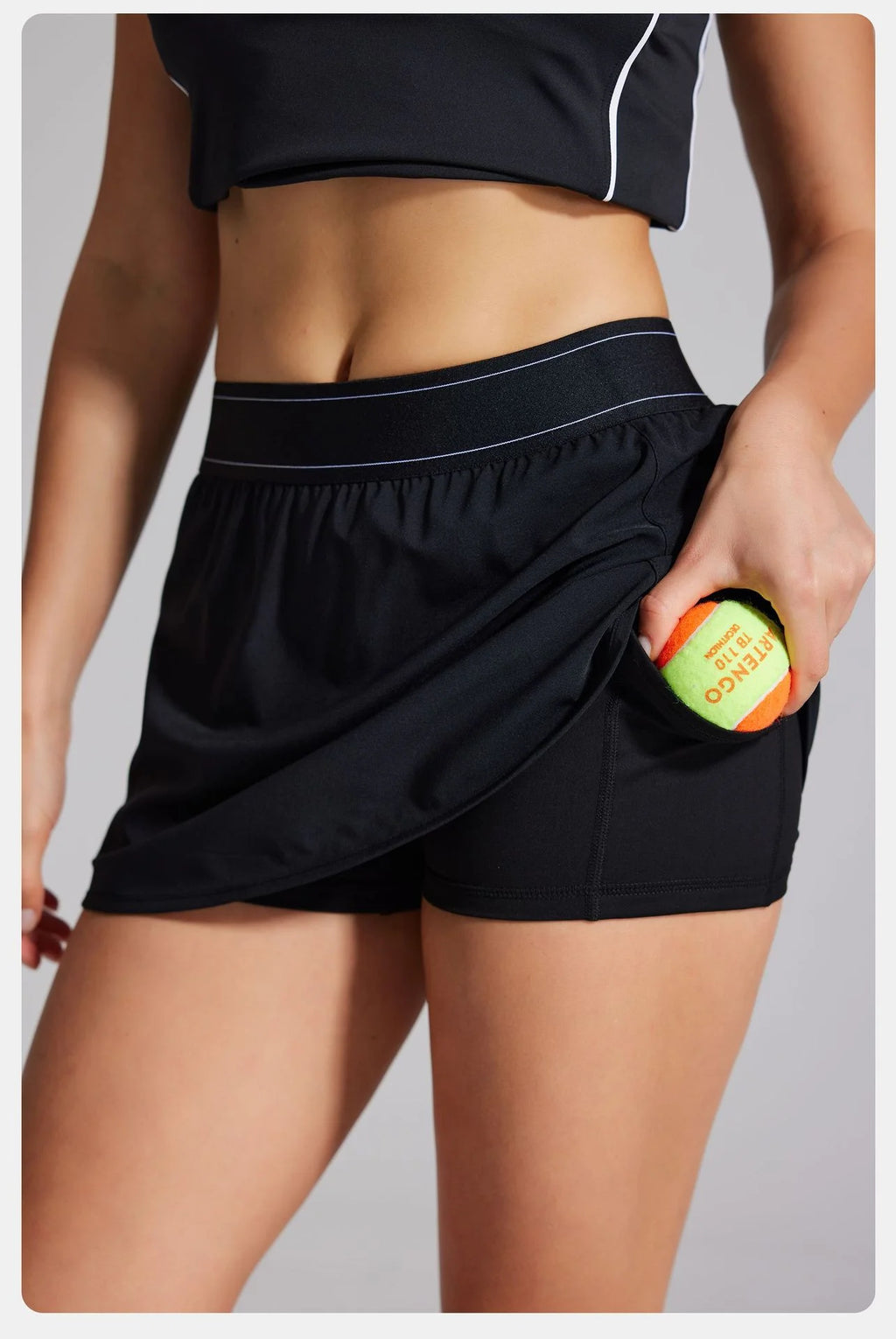 Women's Two Piece Sports Short Skirt Tennis Skirt High Waist Golf Skirt Running Yoga Skirt With Pockets Elegant Dresses