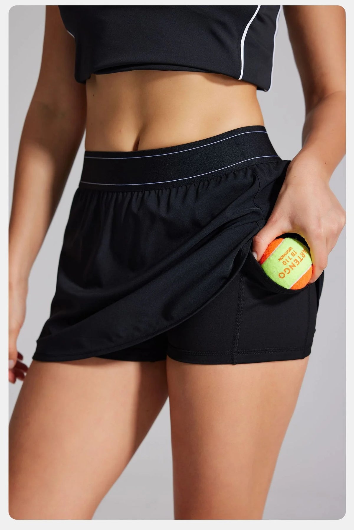 Women's Two Piece Sports Short Skirt Tennis Skirt High Waist Golf Skirt Running Yoga Skirt With Pockets Elegant Dresses