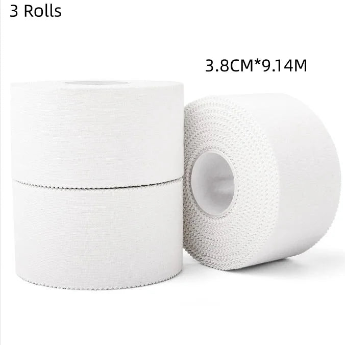 4 Rolls Athletic Tape Cotton Medical Sports Tape Latex Free Easy Tear No Scissors for Physical Therapy ﻿