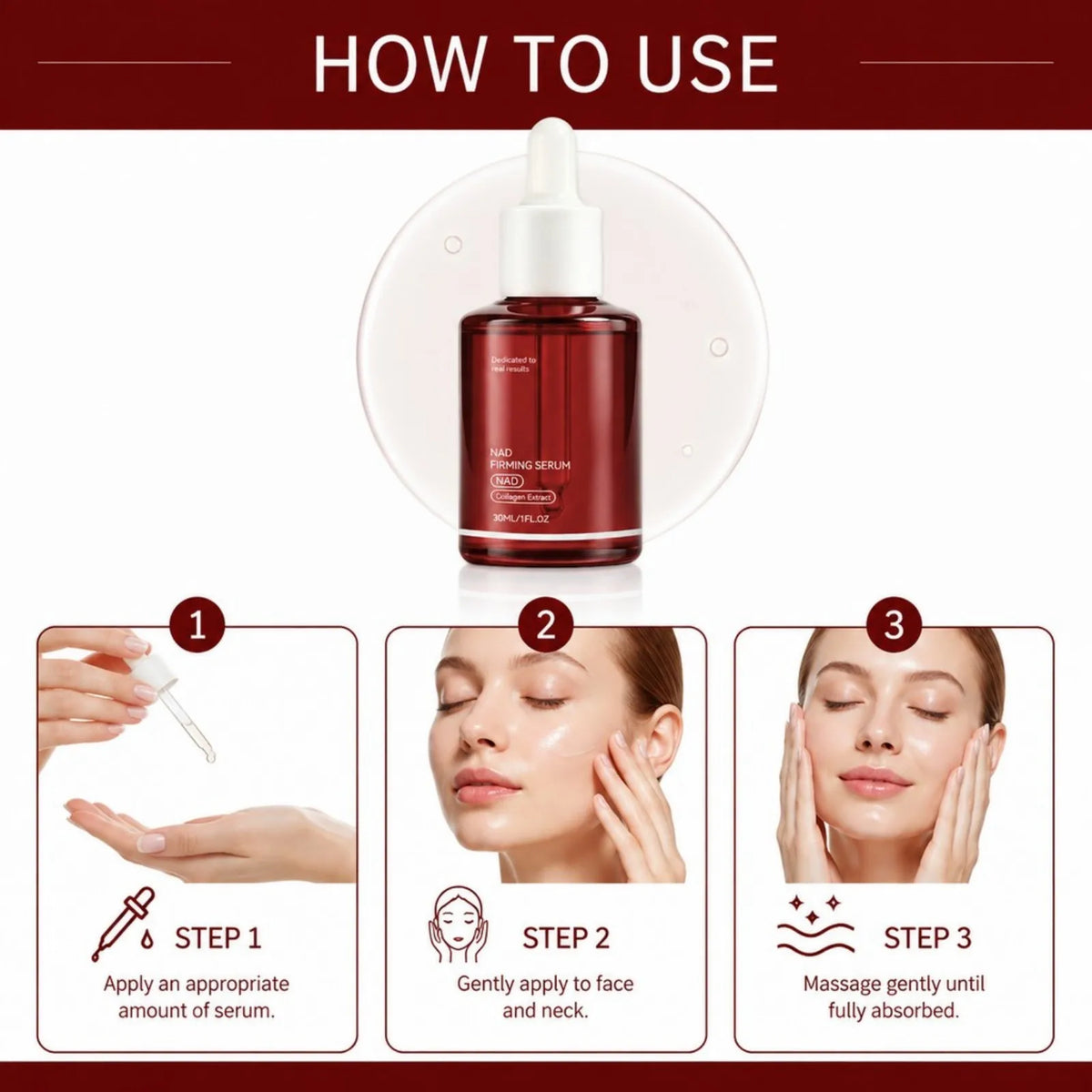 Collagen NAD+ Firming Serum Deeply Moisturizing Lifting Face Reduce Fine Lines Improve Skin Elasticity Serum Daily Skincare