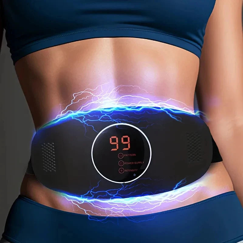 Rechargeable Waist Belt EMS Slimming Massager Fat Burning Body Shaper Vibration Belt for Weight Loss Constipation Relief
