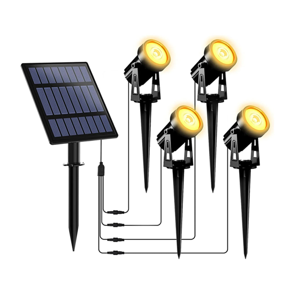 1/2/4/6 LEDs Outdoor Solar Light IP65 3000K Garden Landscape Pathway Wall Lamp for Tree Decor Yard Street Solar Lawn Spotlight