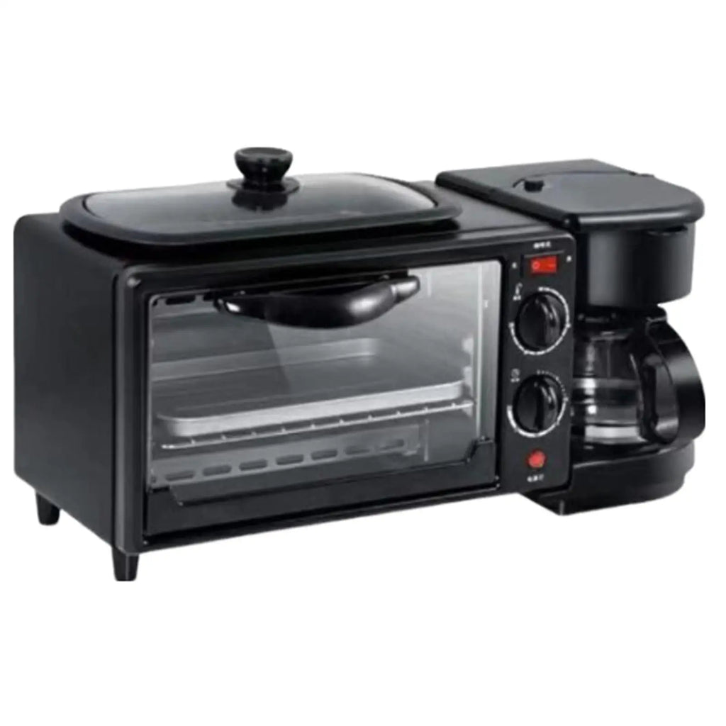 3 in 1 Breakfast Machine Non Stick Griddle Toasters Oven Portable with Coffee Machine Toasters Oven for Sandwich Egg Sausages