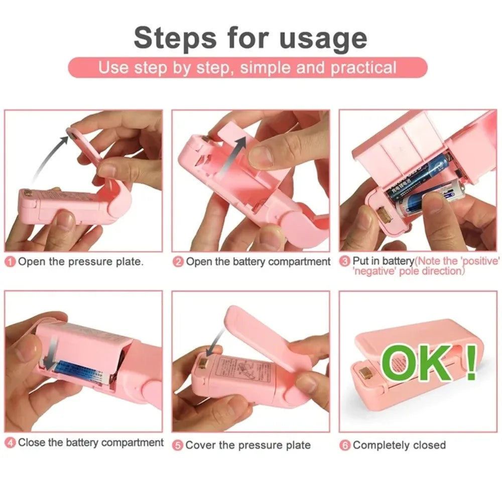 Travel Friendly Portable Small Sealing Machines Storage Plastic For Food Snack Vegetables Sealing Machines Kitchen Accessories