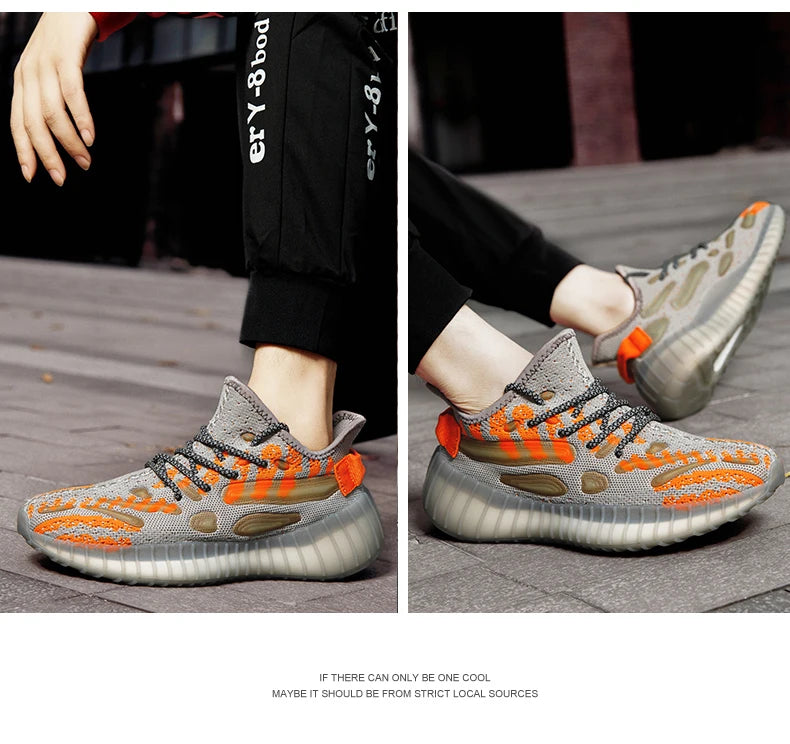 New Autumn-style Boyfriend Mesh Shoes, Breathable Casual Sports Shoes, Popcorn Sole Lightweight Running Shoes