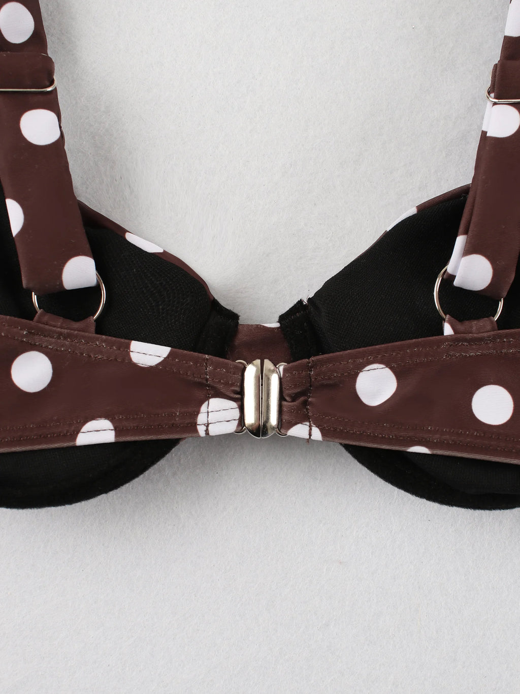 Retro Brown Dot Bikini Sexy Off Shoulder Swimwear Women High Cut Thong Biquini Set Luxury Summer Vacation Beach Bathing SuitK337