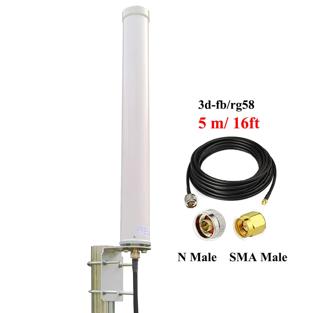 SignalPlus Universal Wide-Band 4G / LTE, 5G & WiFi Omni-Directional Outdoor Pole/Wall Mount Antenna for Verizon, AT&T, T-Mobile