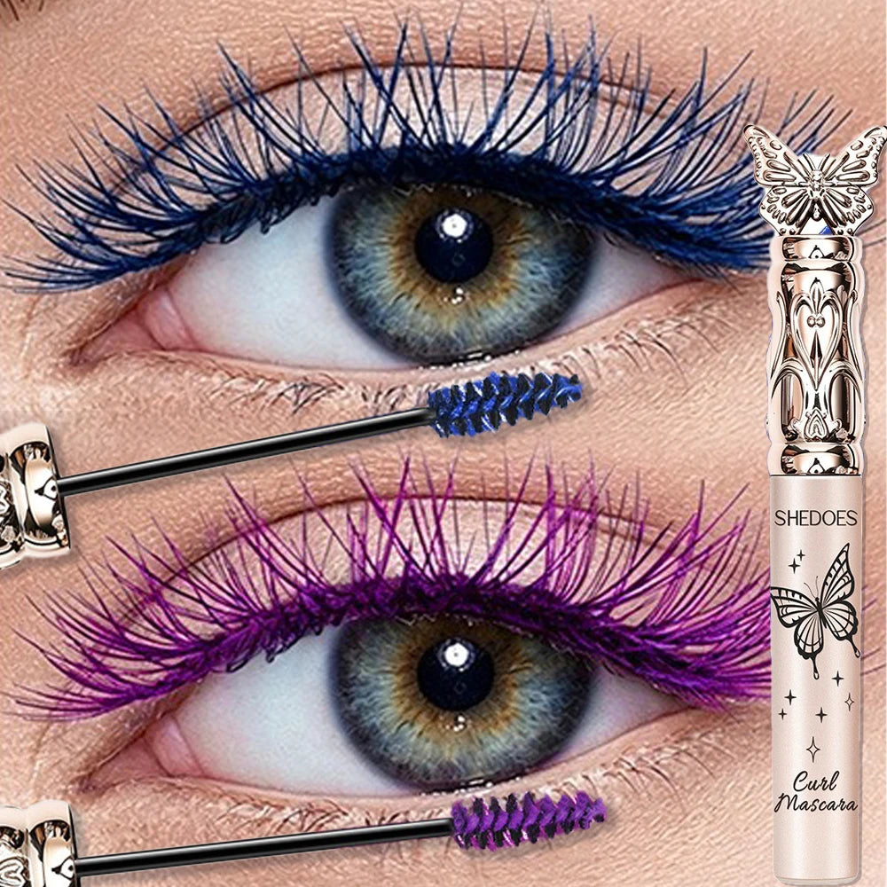 Colorful Lash Mascara Thin Precision Brush Lengthen Curly Volumize Waterproof Smudge Proof Long Lasting Eye Makeup Cosmetics