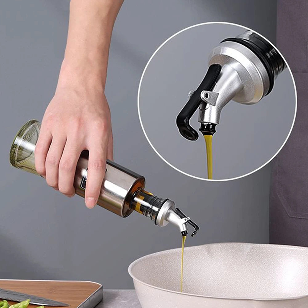 Oil Pour Spouts Olive Oil Vinegar Bottle Dispenser Pourer with Leak-Proof Cap for Kitchen Bar Sauce Salad