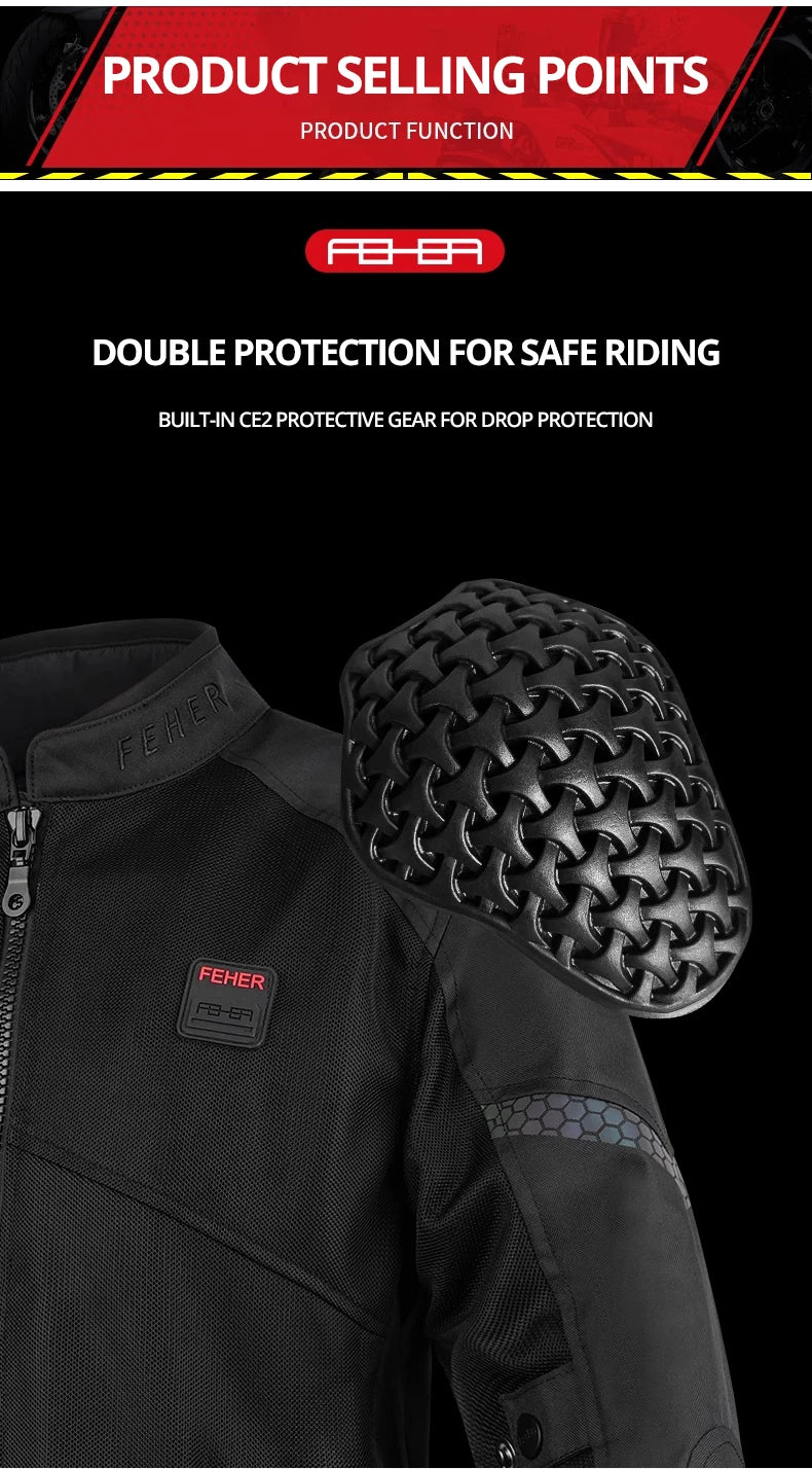 Men's Motorcycle Jacket Summer Clothing Anti-Collision Motorcycles Pants Motocross Off-road CE Protection Motocross Rider Coat