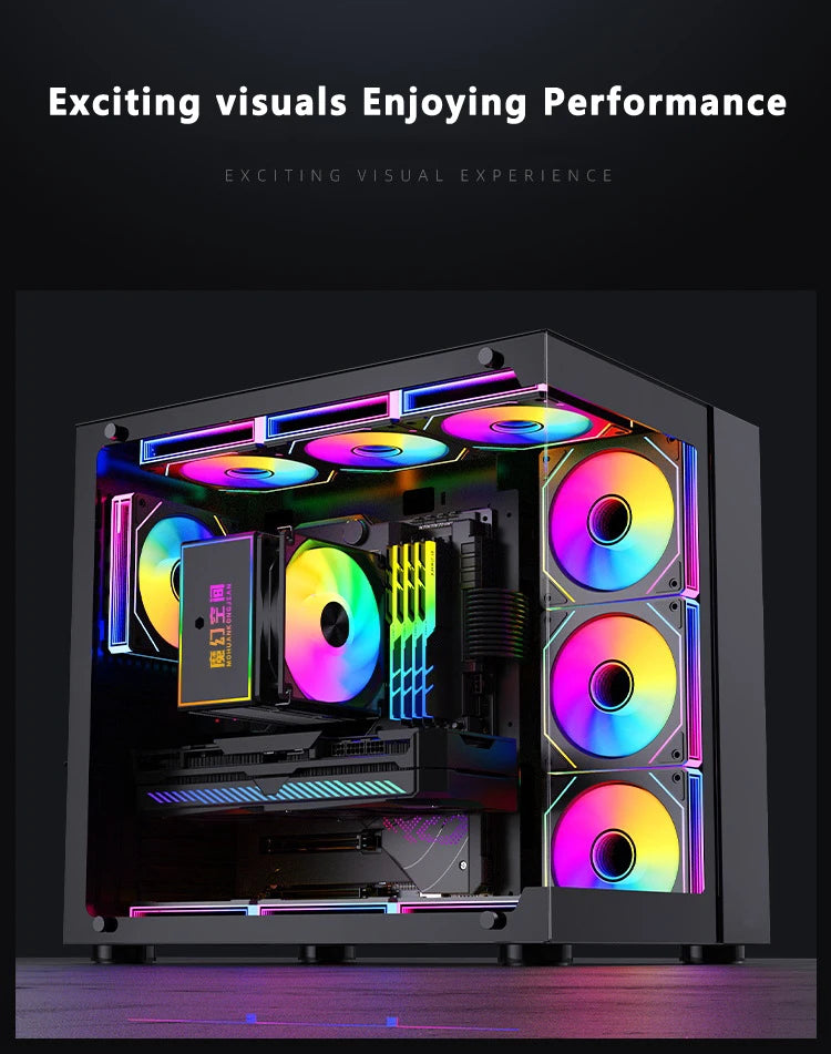 ICE Whale Prism 7 PRO ARGB PC Case Fan 120mm Infinity Mirror Design Motherboard Lighting Sync 4PIN PWM CPU Cooler Fan Ventilador