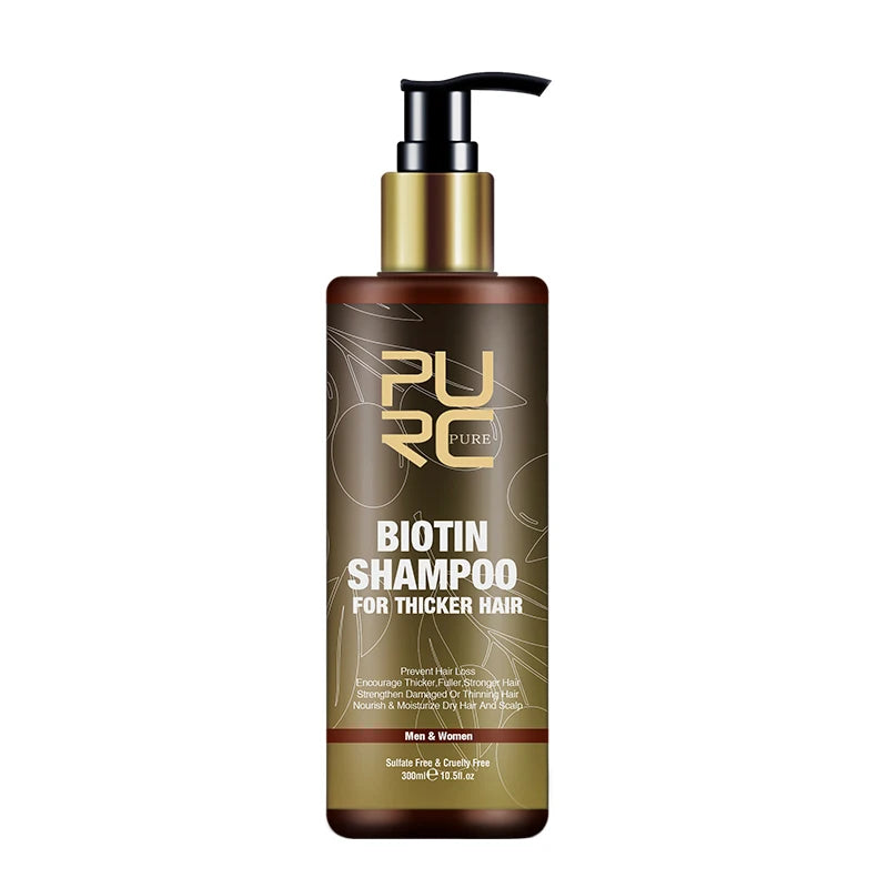PURC Smoothing Hair Scalp Treatment Hair Shampoo Biotin Hair Oil and Conditioner Set for Men Women Hair Care