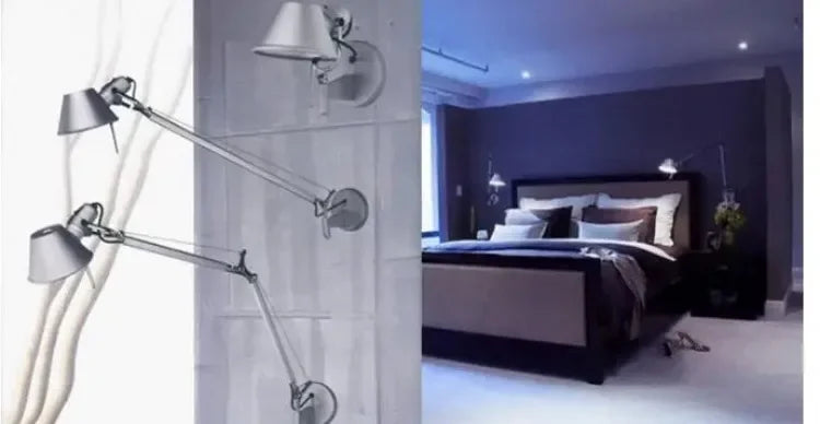 Modern Simple Modern Foldable Wall Lights Long Swing Arm Adjustable Aluminum Sconces Lamps Telescopic Wall Lights For Bedroom
