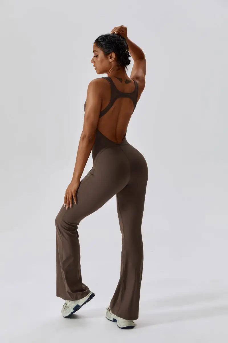 Summer Sport Yoga Jumpsuit Dance Traning Bell Bottoms One-Piece Clothes for Women  Sport Set Women Workout Clothes for Women