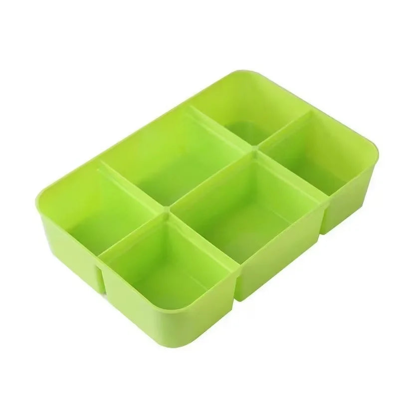 HOMEFISH Transparent Plastic Storage Box with Lid Partitioned Drawer Organizer Building Block Portable Storage Container