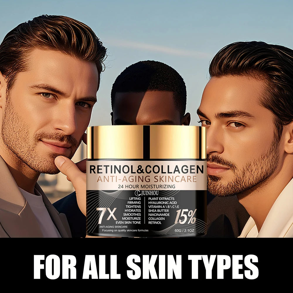 JUINHOU Men's Retinol Collagen Skin Renewal Cream Makes Skin Supple and Moisturized Refreshing and Non-greasy Men's Only