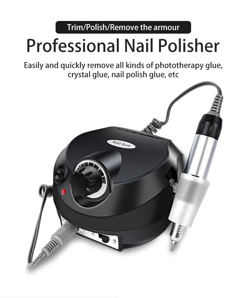 35000RPM Electric Nail Drill Professional Manicure Machine Nail Sander Set Nail Drill Bit Portable Nail Salon Polisher Equipment