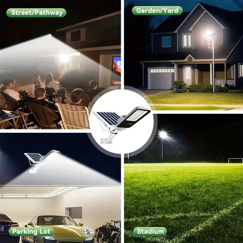 Solar street light Waterproof LED 6500k Solar Light Backyard Street Lamps with remoto control garden Security Flood Lighting