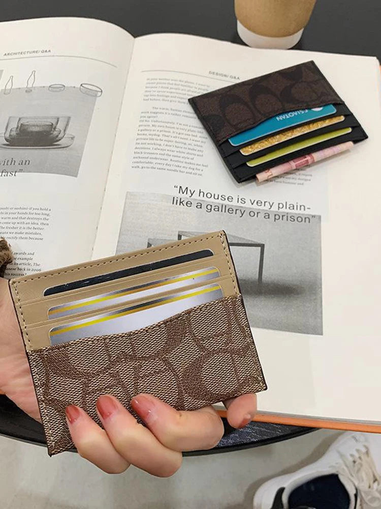 1pc RFID Blocking Card Holder, Slim & Luxury PU for Women, Multi-Slot for Cards & Cash, Compact Wallet, ID Holder, Gift Idea