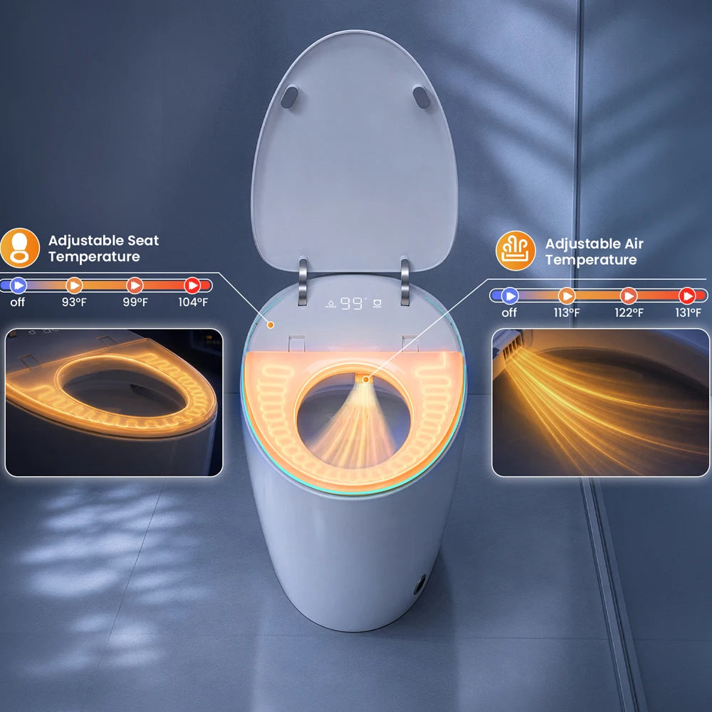 Sanyipace Smart Toilet and Bidet 110V 1000g MaP Auto Flushing Build in Tank Instant Hot Water Warm Dryer Elongated Toilet with ADA Comfort Height Toilet