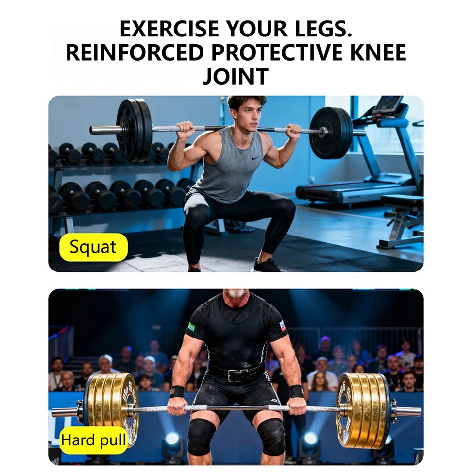 AOLIKES 7mm Compression Knee Sleeves for Weightlifting Support, Powerlifting Strength, Heavy Squats, Cross Training, Gym Fitness