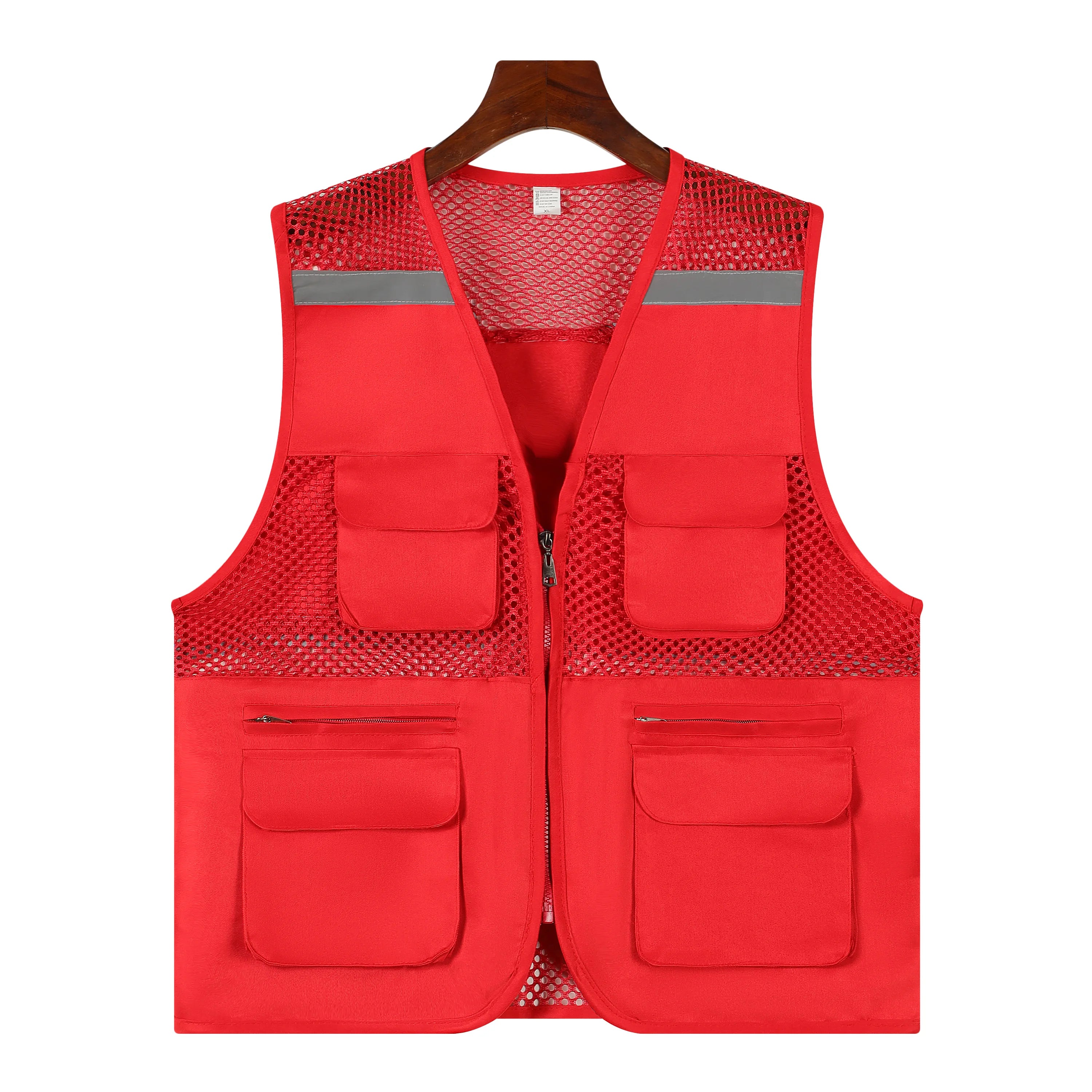 2026 Printing Logo Breathable Men's Summer Mesh Vest Photography Work Multi-Pockets Outdoors Journalist's Vest Sleeveless Vest