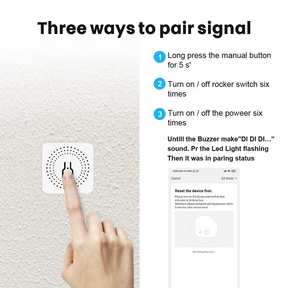 16A WiFi Smart Switch DIY Work with Tuya  Smart Life APP Smart Home Alexa Yandex Alice Mini Interruptor Two Way Voice Control