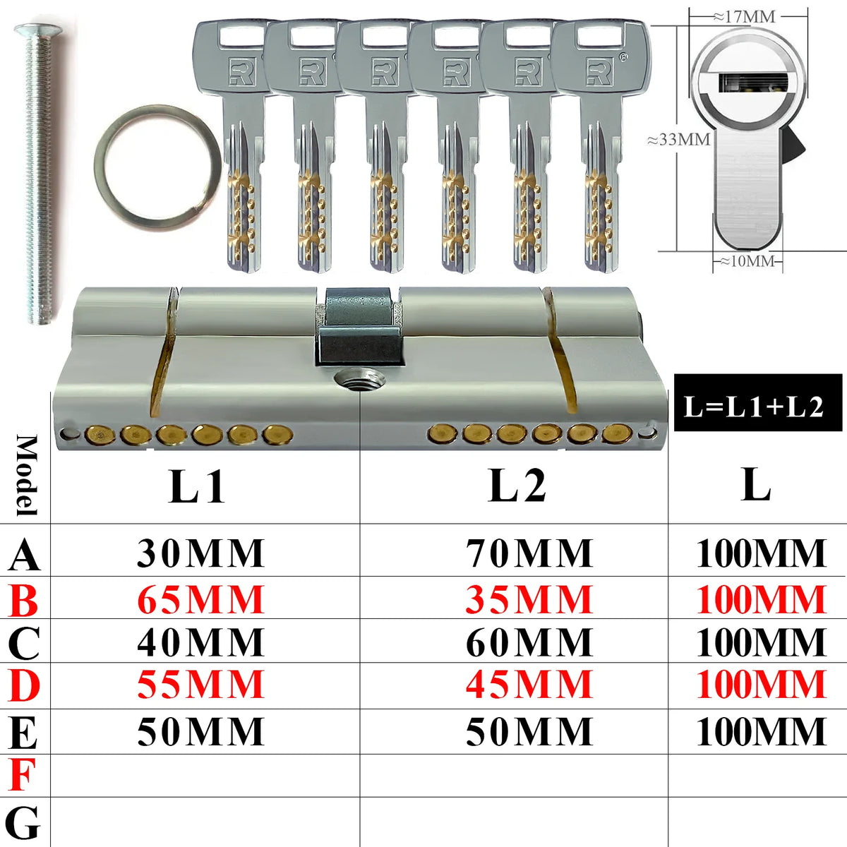 Customization: Open all household door locks with the same key. European standard high-quality 11 pin anti-theft lock cylinder