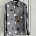 TOP-YAMAMOTO original design linen polka dot print designer long-sleeved shirt in loose size