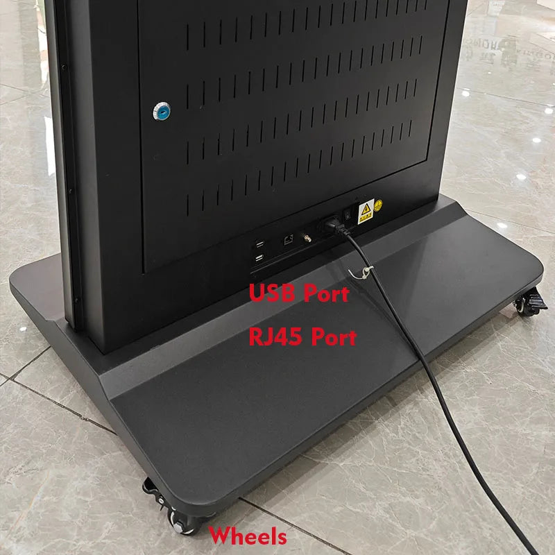 OEM 70 75 86 inch vertical full screen LCD kiosk floor rack advertising display totem indoor digital signage poster