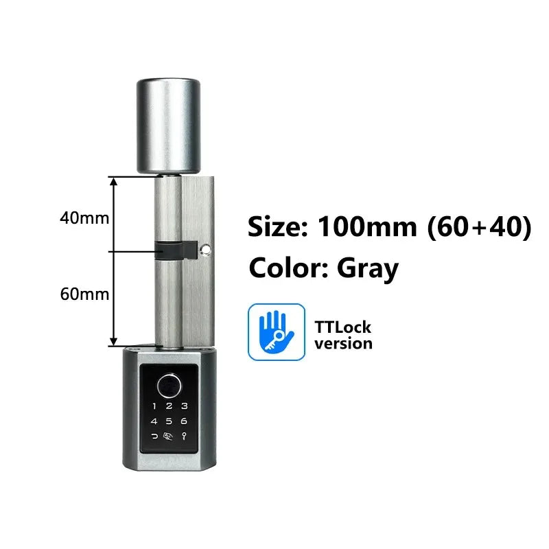 Easy Replacement Cylinder Smart Lock APP TTlock Bluetooth Fingerprint Password NFC Unlock Auto Lock/ Unlock Security Protection
