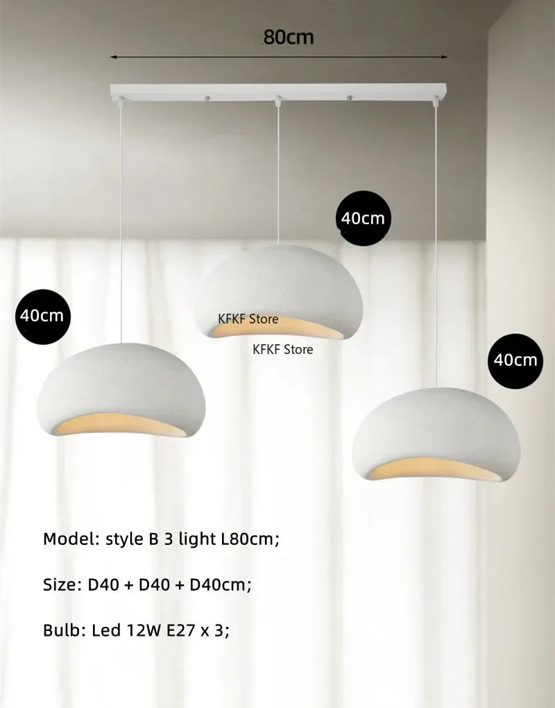 Nordic Wabi Sabi LED Pendant Light E27 Simple Chandelier Cord Suspend Lamp for Dining Room Restaurant Luminarias Fixtures