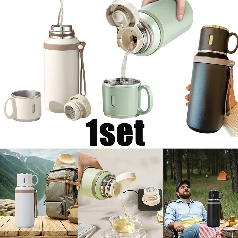 Hot and cold water bottle insulated cup 600ML stainless steel insulated water bottle, suitable for tea and coffee