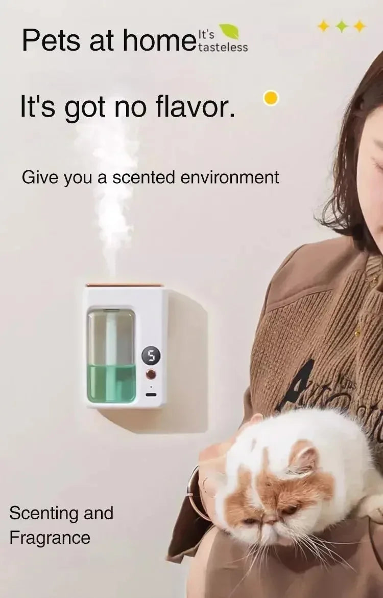 Aromatherapy Diffuser Machine with Display Wireless Wall Hanging Portable Automatic Fragrance Spray Bathroom Deodorization Air