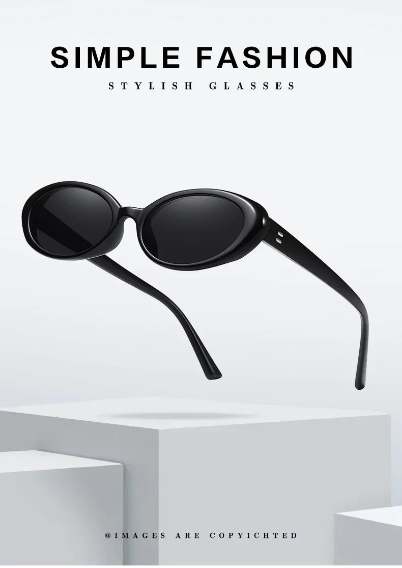 Vintage Oval Sunglasses Women Luxury Brand Designer Small Oval Sun Glasses Retro Men Rivets Sun Glasses Oculus