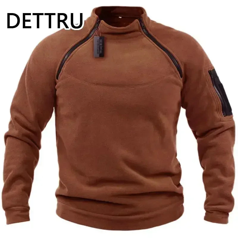 Brand High Quality Winter Mens  Sweatshirt Fleece Zipper Pullover Men's Solid Color Loose Lamb Thick Clothing Streetwear