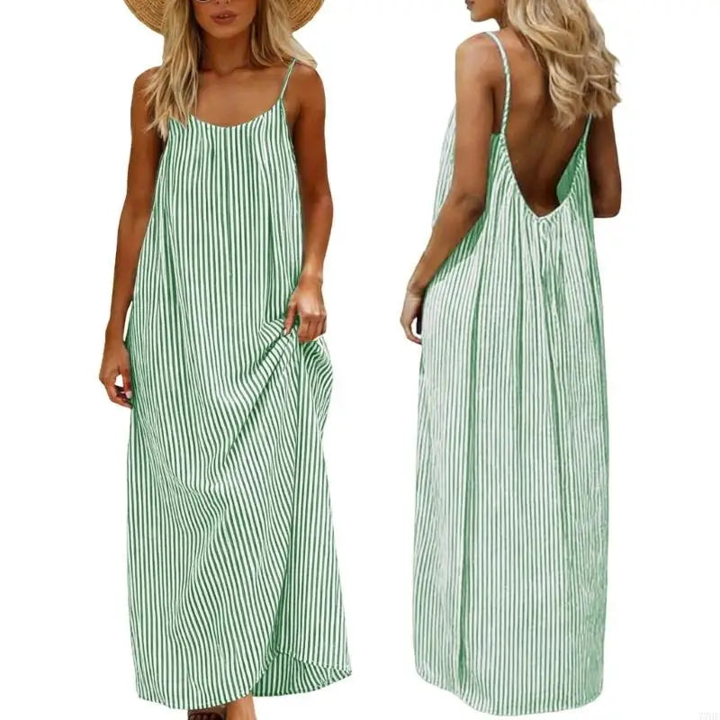 77HE Dresses for Women Backless Cami Dress Casual Vacation House Beach Sleeveless with Back Tie