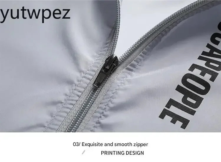 Outdoor Hiking UPF50+ Summer Sun Protection Running Men's Casual Quick-drying Bicycle Sports Hooded Jacket Thin Skin Windbreaker