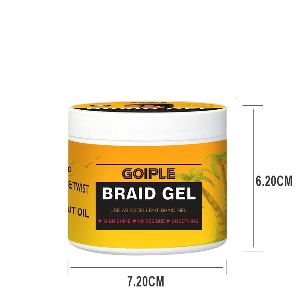 GOIPLE Long Lasting Hold Braid Gel for Black Women Shine n Jam Loc and Twist Wax Tames Frizz Edges Hair Cornrow Styling Product