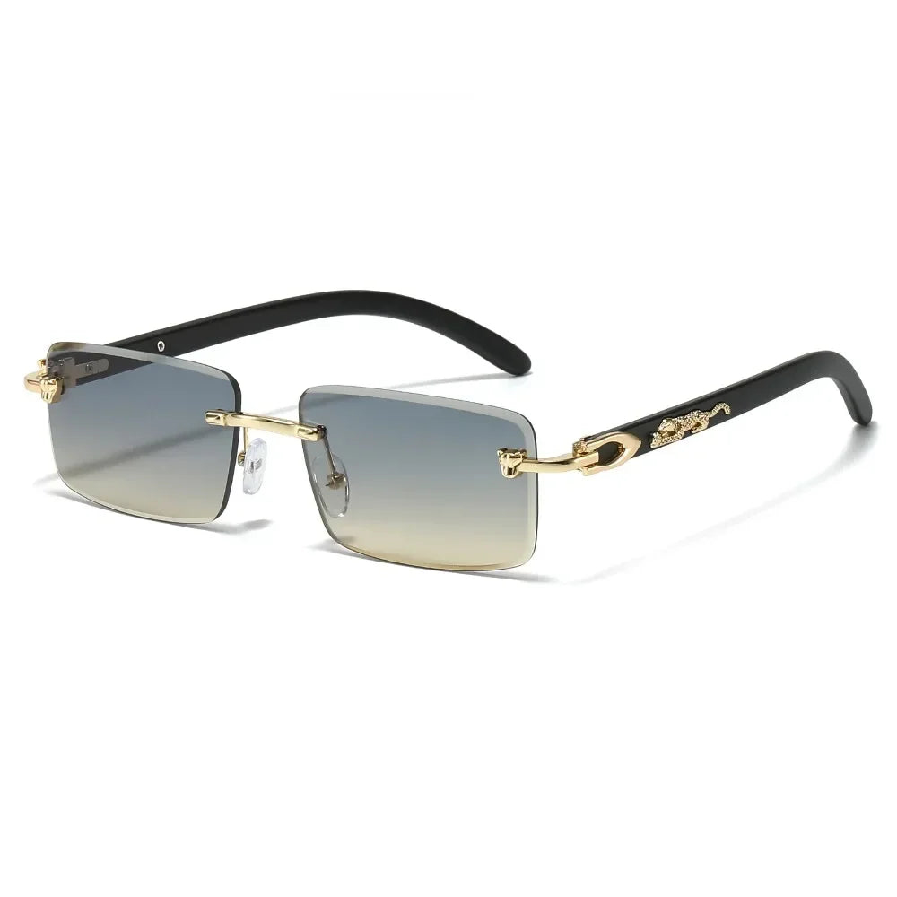 Trendy Rimless Sunglasses for Men Women Fashion Frameless Rectangle Sun Glasses Retro Shades Summer Traveling Eyewear UV400